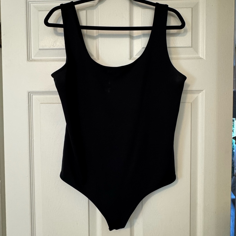 Express Black Bodysuit Top with Scoop Neckline